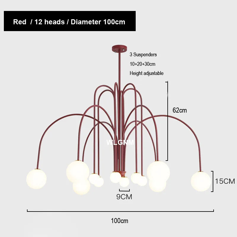 Afralia™ Glass Ball Chandelier: Modern Living Room Dining Kitchen Ceiling Light Fixtures
