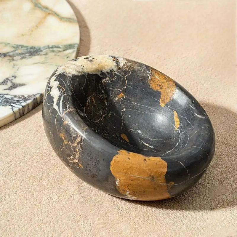 Afralia™ Marble Bird's Nest Bowl: Jewelry Necklace Storage Container & Home Decor