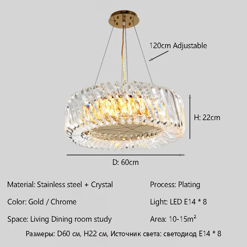 Afralia™ Modern Crystal LED Chandelier Pendant Lights for Living Dining Bedroom Villa