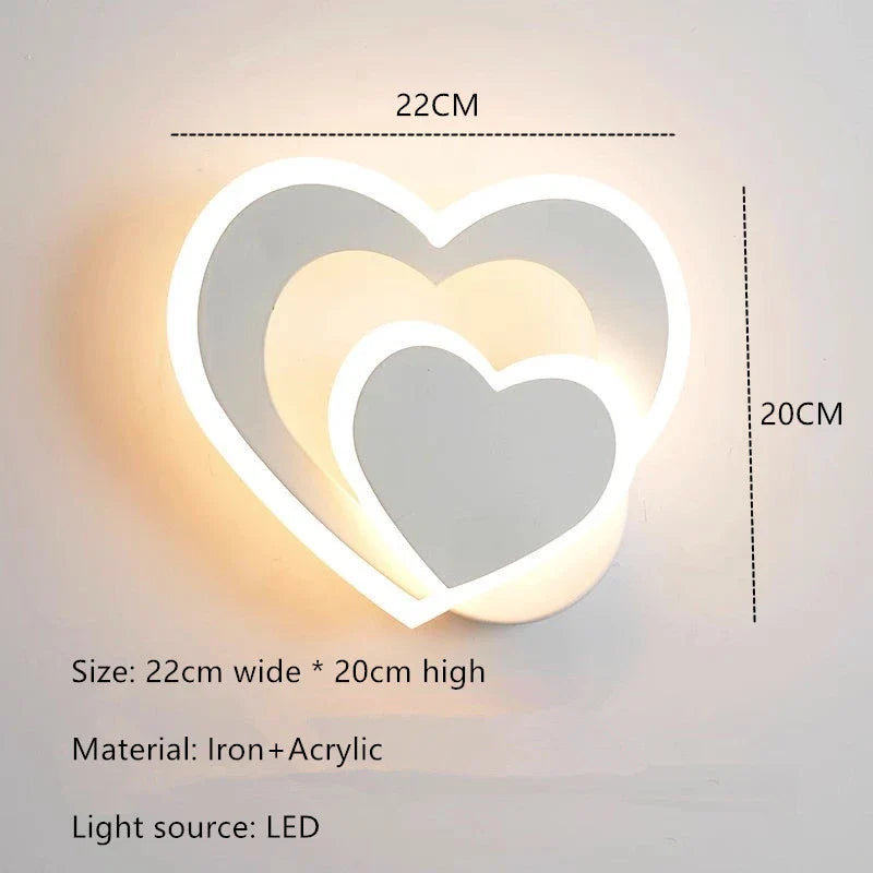Afralia™ LED Heart Wall Lamp - Nordic Love Design for Bedroom, Living Room & Corridor