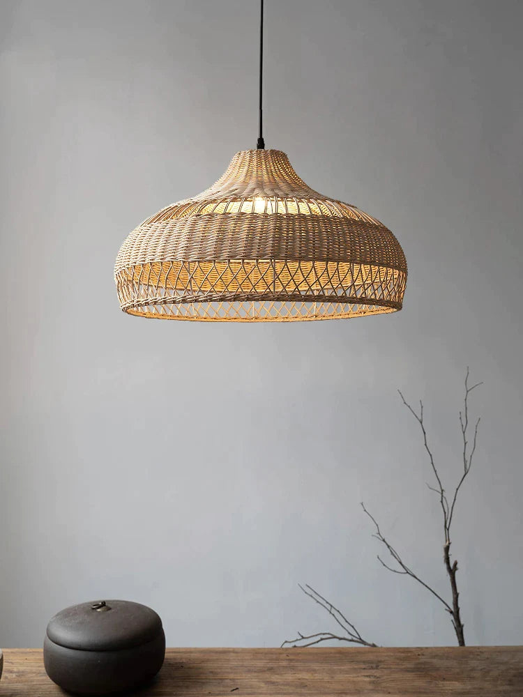 Afralia™ Bamboo Rattan Pendant Lights for Seaside Wabi Sabi Home Decor