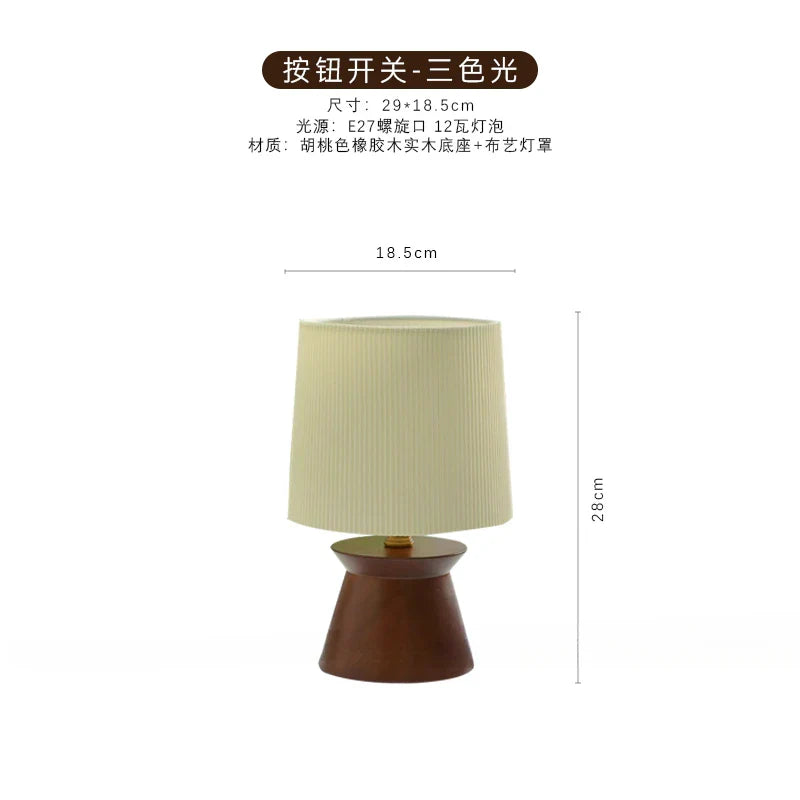 Afralia™ Solid Wood Table Lamp LED E27 Bedroom Bedside Desk Lights
