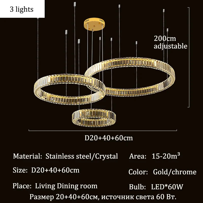 Afralia™ Crystal LED Ceiling Chandelier for Living Room & Bedroom Lighting