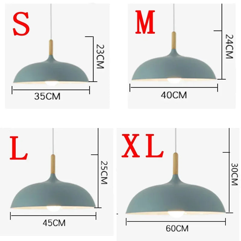 Afralia™ Minimalist Wooden & Aluminum Pendant Lamp for Living Room, Bedroom, Study & Corridor