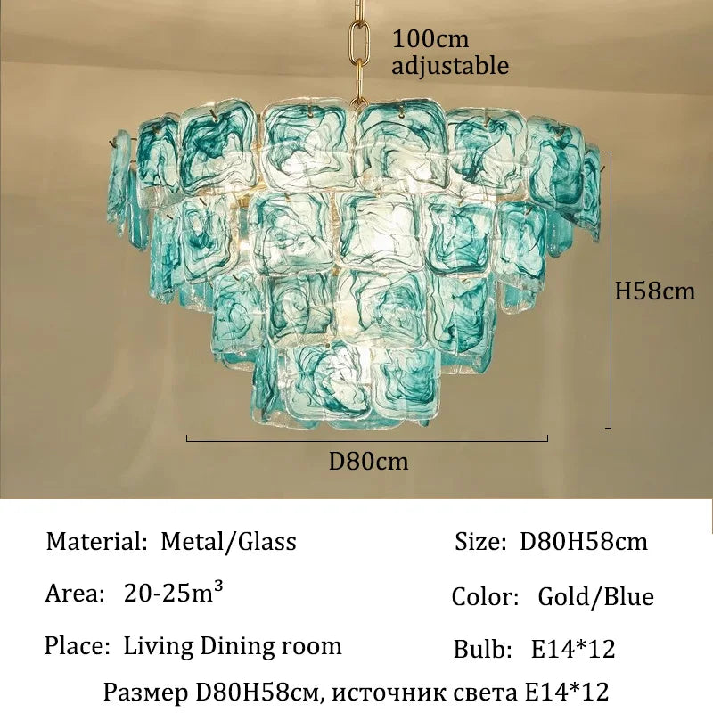 Afralia™ Murano Glass Chandelier Light Modern Living Dining Room Ceiling Lamps