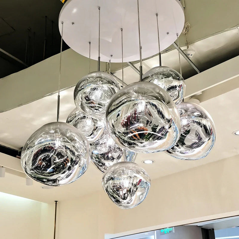 Afralia™ Glass Lava Pendant Lights: Modern Nordic Loft LED Ceiling Hanging Lamp Fixture