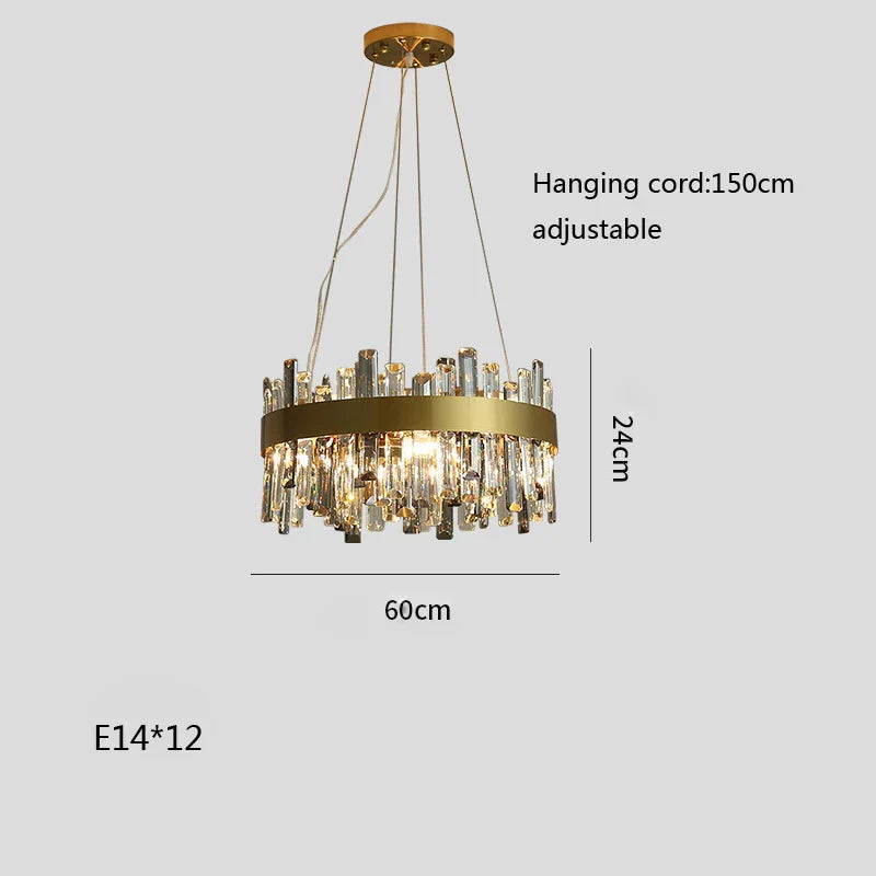 Afralia™ Crystal Ceiling Chandelier LED Hanging Lamps for Living Room Luxe Décor