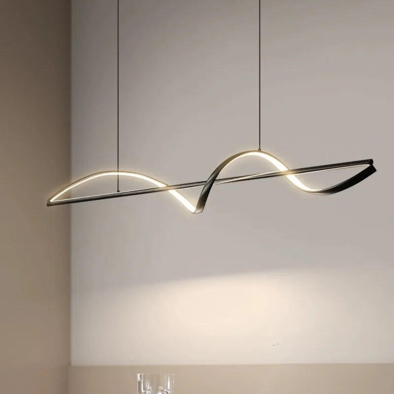 Afralia™ Modern Pendant Lighting 120cm Black Gold Gray White Fixture for Living Room and Kitchen