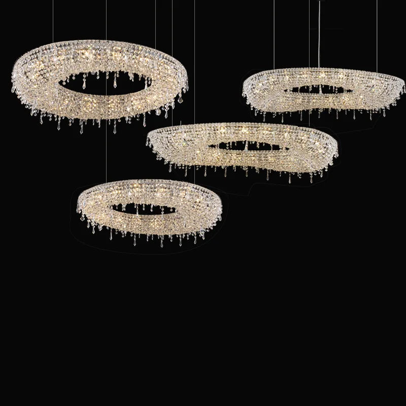 Afralia™ Crystal Bird Nest Chandelier for Modern Living Dining Room Indoor Lighting
