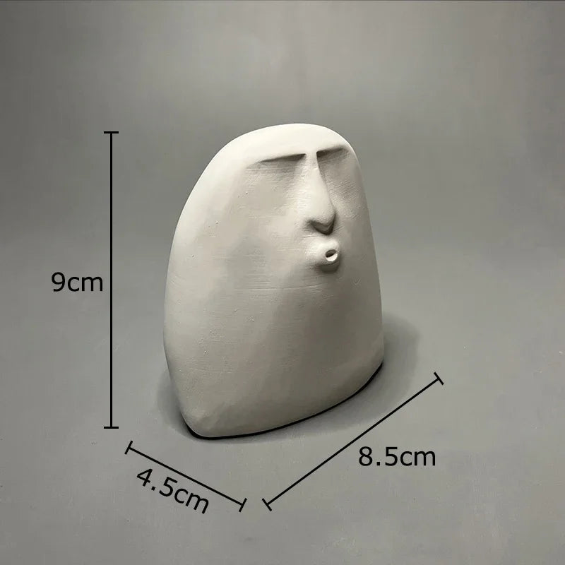 Afralia™ Stone Human Face Sculpture Decoration for Desk Ornaments & Room Aesthetic