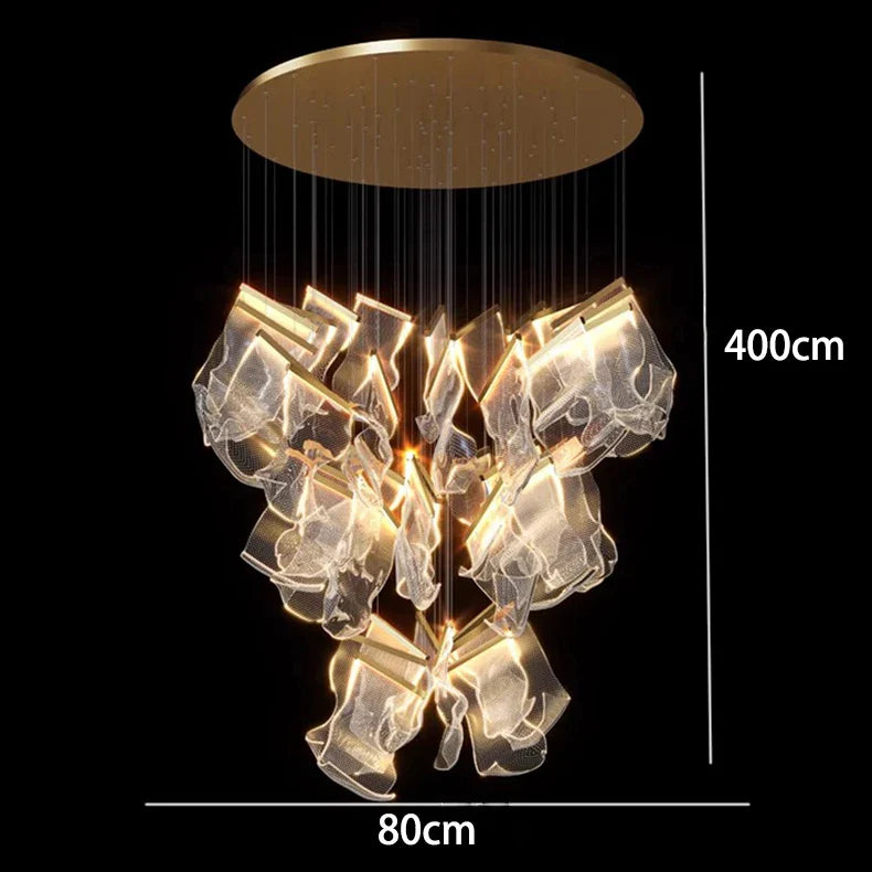 Afralia™ Crystal Chandelier Stair Pendant Living Room Lighting Modern Interior Pendant Lights