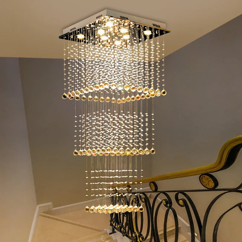 Afralia™ Luxury Crystal Chandelier for Duplex Living Room & Hotel Villa, Postmodern Design