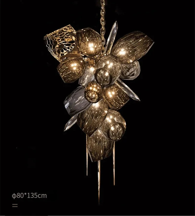 Afralia™ Crystal Duplex Chandelier - Modern Designer Lighting for Living Room