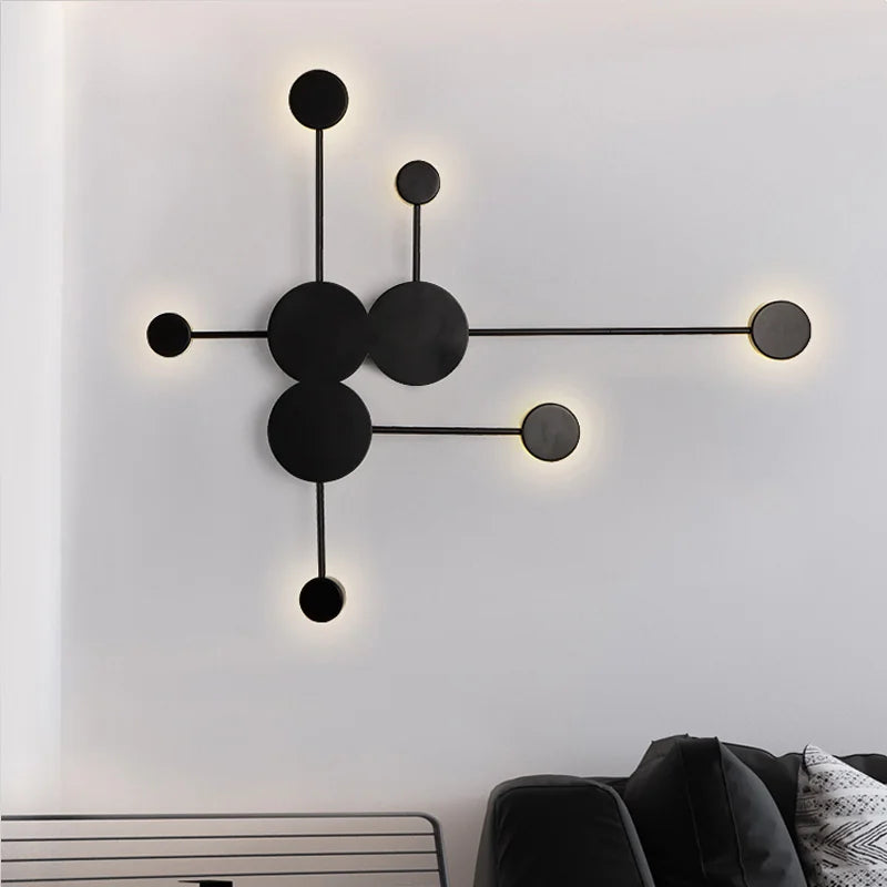 Afralia™ Nordic Minimalism LED Wall Lights for Bedroom, Living Room, Restaurant, Bar — Black Gold