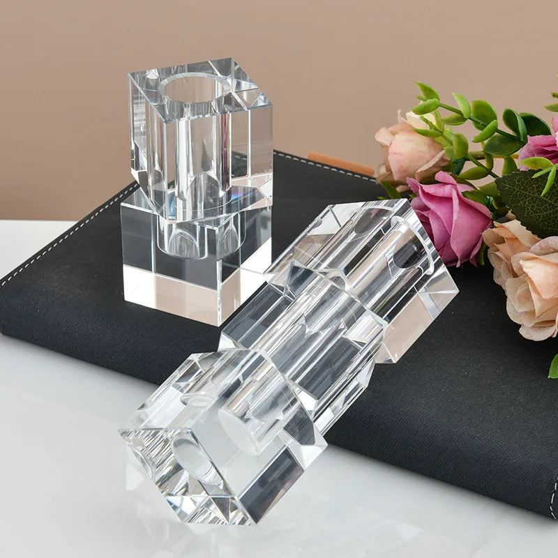 Afralia™ Geometric Glass Vase Stack for Home Decor & Flower Arrangement