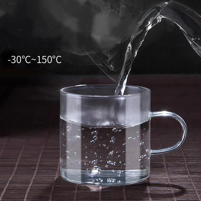 Afralia™ Glass Tea Cup Set | Thicken Heat Resistant Kung Fu Puer Tea Cups