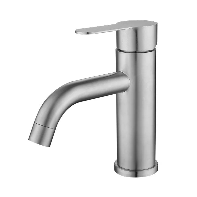 Afralia™ Black Stainless Steel Bathroom Faucet Basin Mixer for Hot and Cold Water