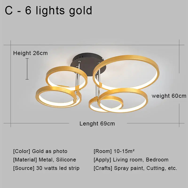 Afralia™ LED Ceiling Chandelier Remote Control Living Room Bedroom Kitchen Lamp White