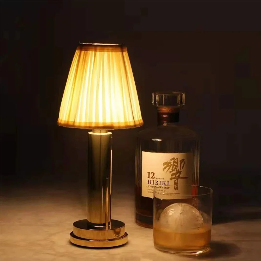 Afralia™ Fabric Lampshade Rechargeable Reading Lamp Bedside Study Room Night Light