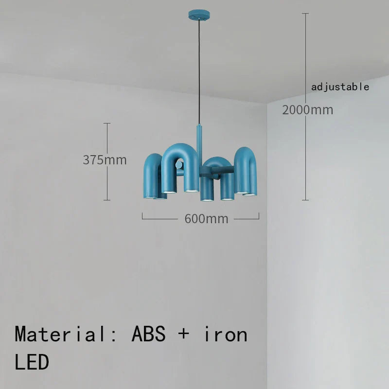 Art Deco Chandelier in Black Orange Gray Metal by Afralia™