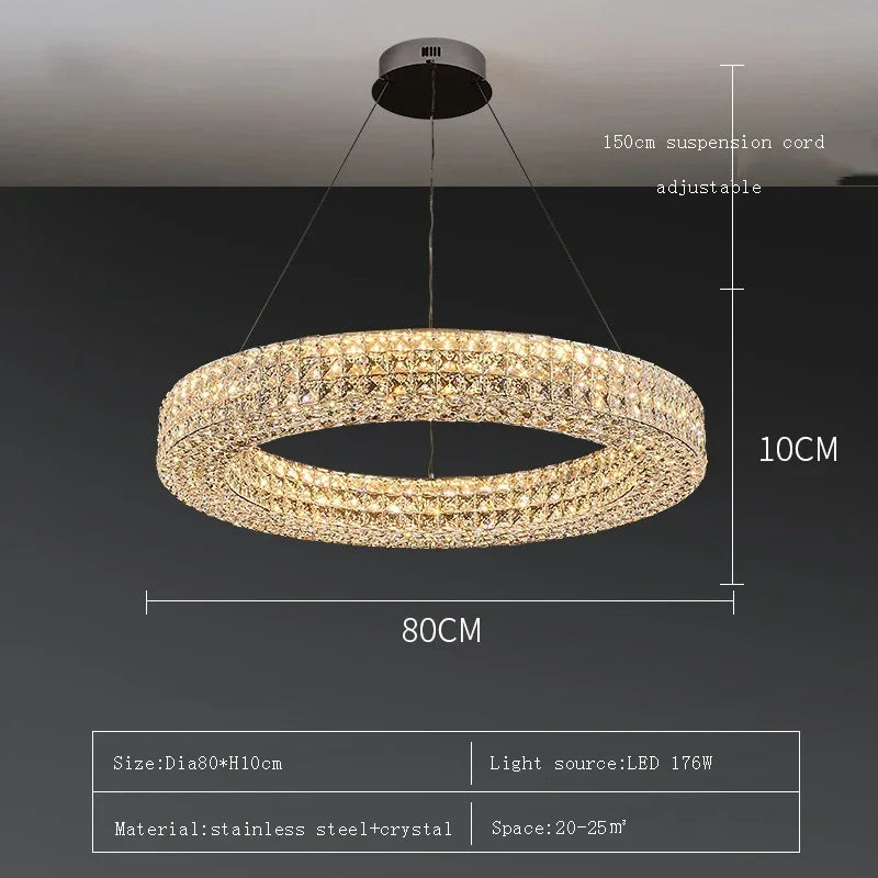 Afralia™ Crystal LED Ceiling Chandelier: Modern Luxury for Living Room Bedroom Home Decor