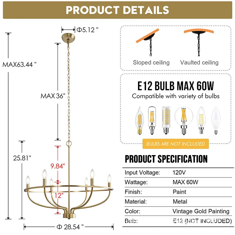 Iron Chandelier Pendant Light Ring for Modern Dining and Living Room Decor - Afralia™