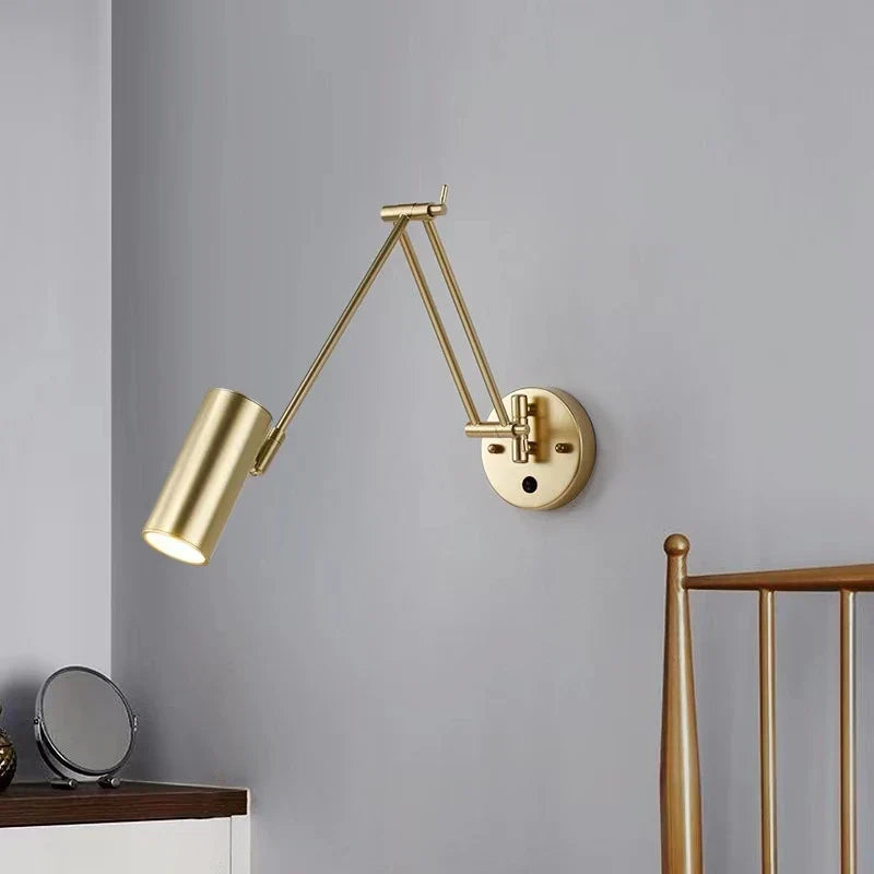 Afralia™ Nordic Iron Wall Lamp for Living Room Bedroom Study, Modern Adjustable Bedside Light Fixtures.