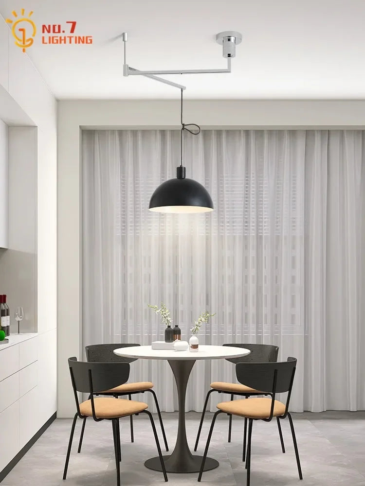 Afralia™ Retractable Pendant Lights LED E27 Modern Hanging Lamp for Restaurant, Living Room, Cafe