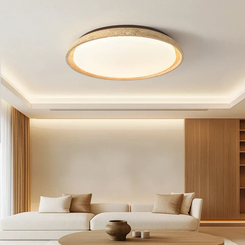 Afralia™ Acryl Travertine LED Ceiling Lights - Modern Natural Stone Ceiling Lamp