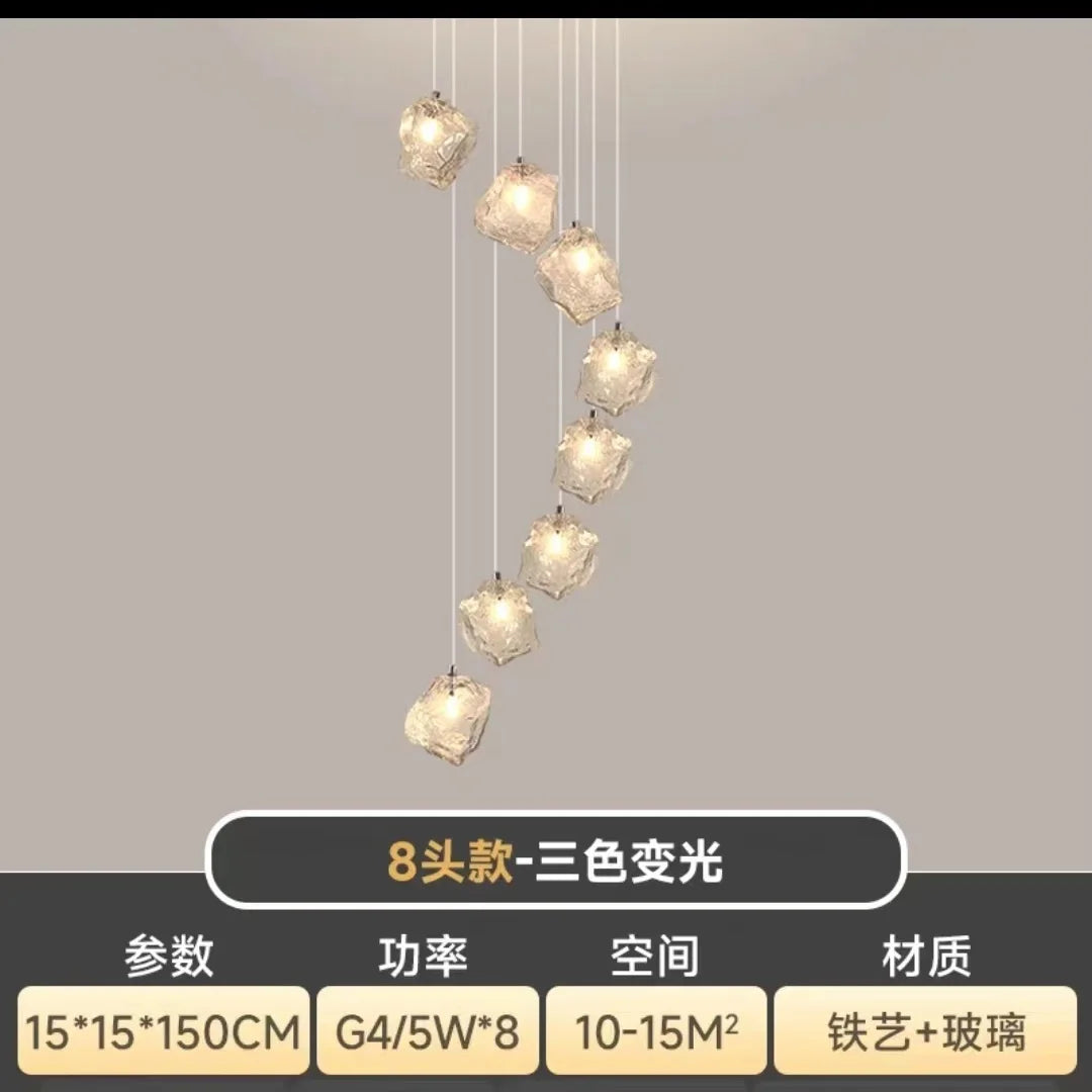 Afralia™ Cube Chandelier Pendant Lights for Restaurant Loft Stairwell Bedroom Art Décor