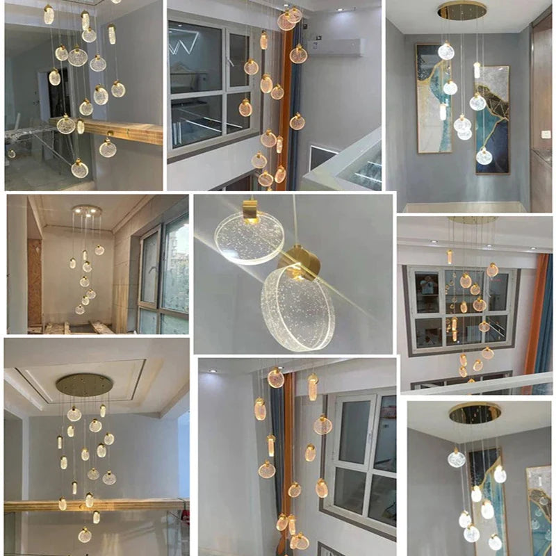Afralia™ Nordic Crystal LED Pendant Lights for Home Indoor Decor