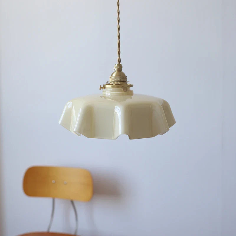 Afralia™ Yellow Glass LED Pendant Light: Modern Nordic Hanging Lamp for Dining Room & Kitchen