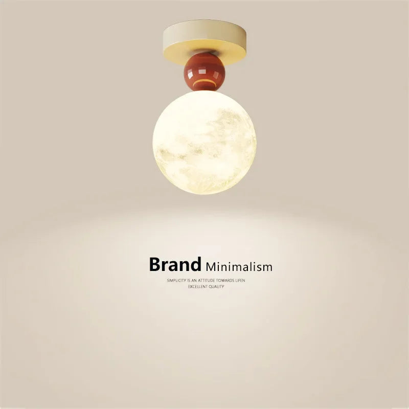 Afralia™ LED Ceiling Moon Wall Lamp Minimalist Bedroom Lighting Fixture