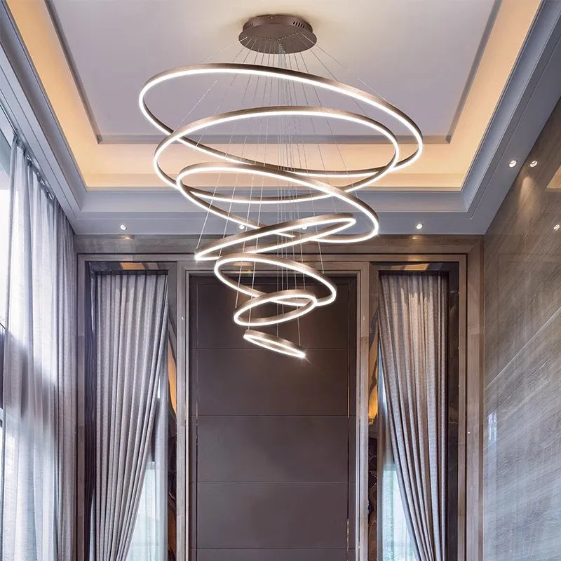 Afralia™ Nordic Home Chandelier Stair Pendant Ceiling Light for Living Room Bedroom Dining