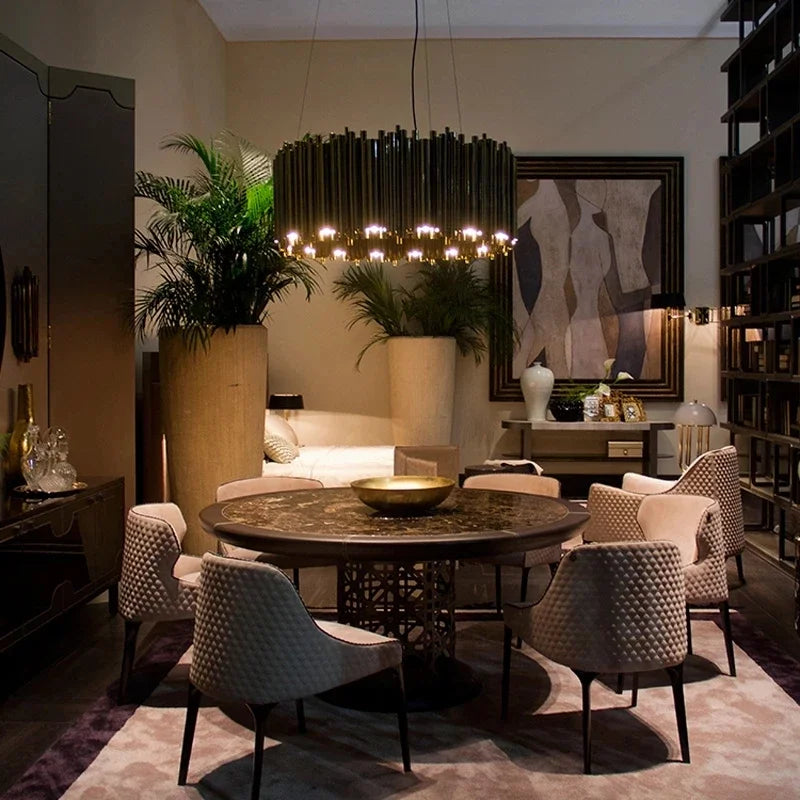 Afralia™ Gold Stainless Steel Chandelier LED Project Lamp