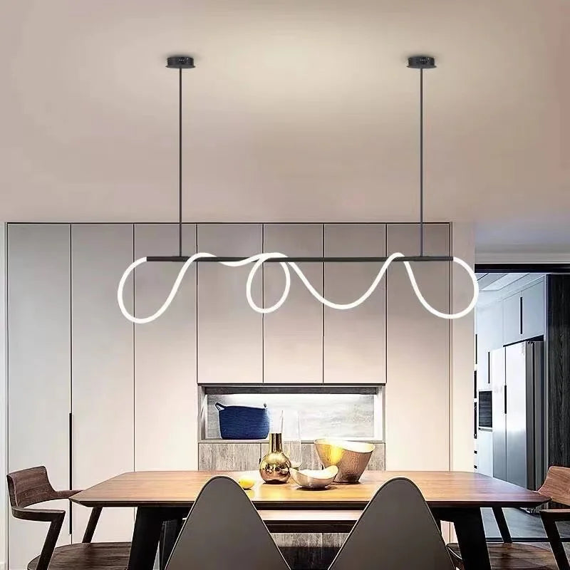 Afralia™ Silica Gold LED Pendant Lights - Minimalist Decor Chandeliers for Kitchen, Dining Room, Bar