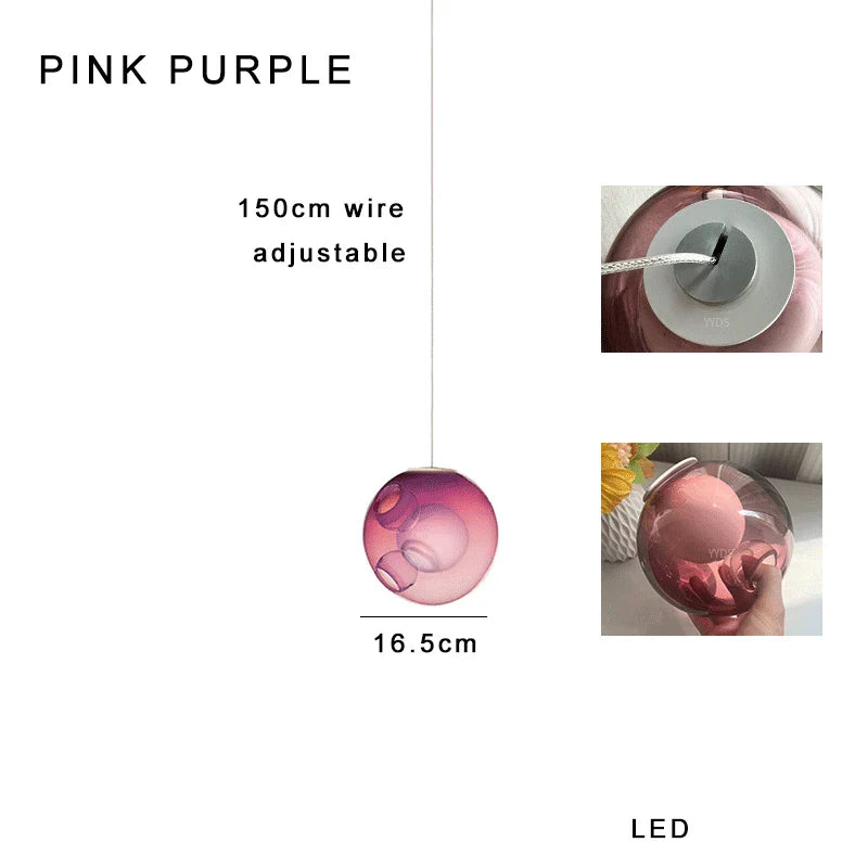 Afralia™ Glaze Glass Pendant Lights 16PCS LED Dimmable Hanging Lamp Vintage Sputnik