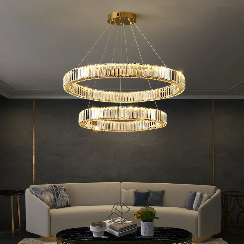 Afralia™ Crystal Ceiling Pendant Chandelier for Luxe Room Decor