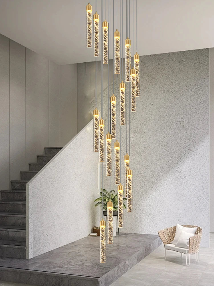 Afralia™ Crystal Chandelier for Two-storey Foyer & Circular Stairwell