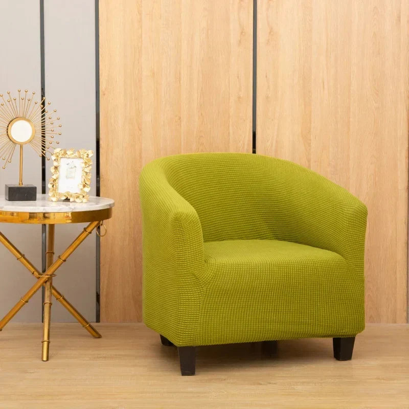 Afralia™ Plain Fleece Stretch Round Sofa Cover Slipcover