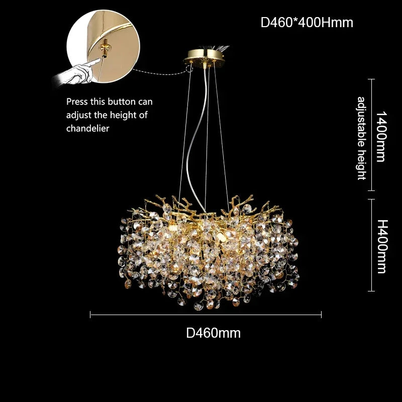 Afralia™ Large Crystal Chandelier for Dining Room - Nordic LED Island Hanging Light