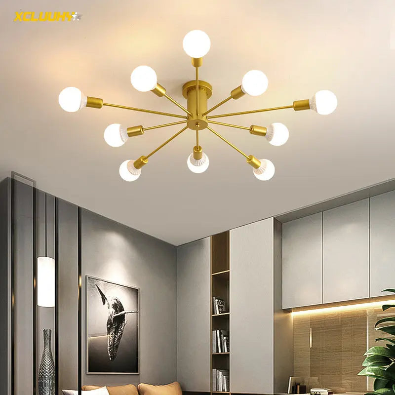 Afralia™ Retro Vintage Ironware Pipes Ceiling Lamp, Classic Art Chandeliers for Living Dining Room