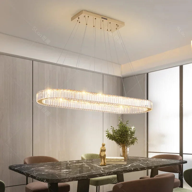 Afralia™ Crystal LED Chandelier: Modern Luxury Lighting for Living & Dining Room