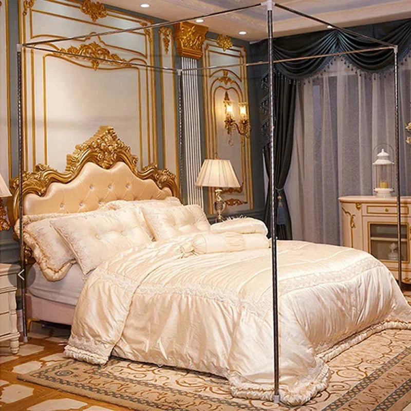 Afralia™ Zipper Lace Mosquito Net - Stainless Steel Bracket, Romantic Queen Bed Nets