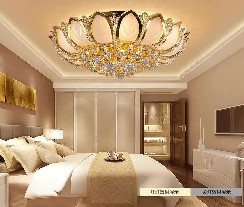 Afralia™ Crystal Ceiling Lights Golden K9 Luxury Lamps