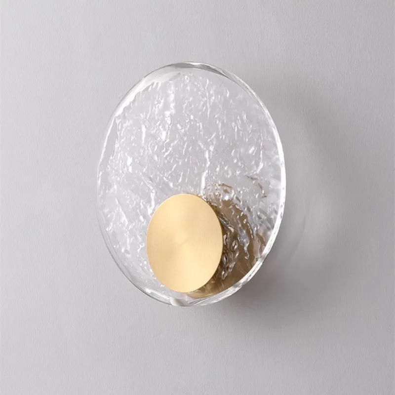 Afralia™ Circle Glass Wall Light: Nordic Crystal Bedside Lamp for Designer House Decor