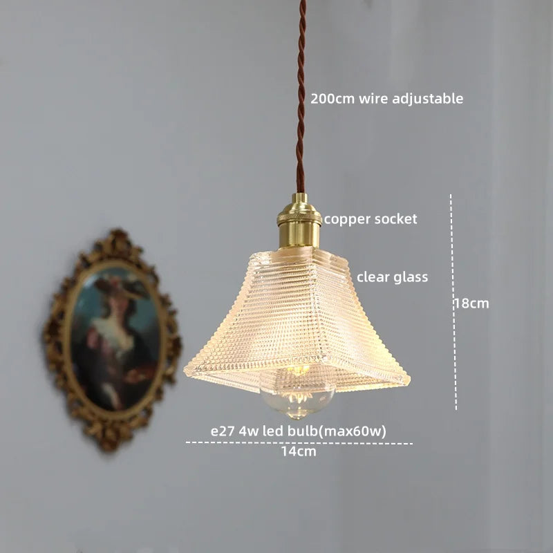 Afralia™ Copper Glass LED Pendant Light for Modern Home Decor
