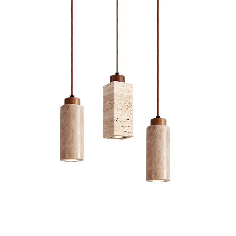 Afralia™ Travertine Stone Pendant Chandelier for Kitchen Dining Room
