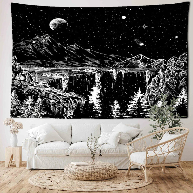 Starry Sky Tapestry Wall Hanging for Boho Room Decor by Afralia™