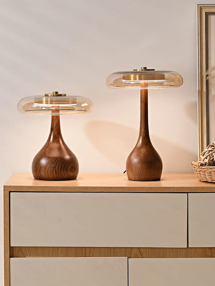 Afralia™ Andi Walnut Table Lamp for Living Room Bedroom Study Hotel Creative French Style